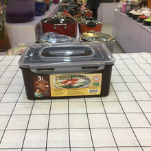 泡菜盒 韩式 韩式密封保鲜盒朝鲜族泡菜盒辣白菜盒韩式腌菜盒子 3.0L 长宽高22x16x10cm