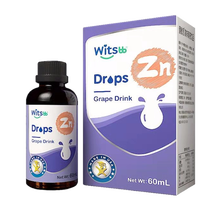 witsbb健敏思婴儿补锌儿童婴幼儿宝宝补锌不挑食复合螯合锌滴剂 复合甘氨酸螯合锌60ml 葡萄口味 螯合锌*2瓶