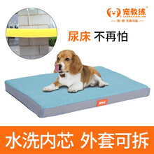 宠教练狗垫子猫垫耐咬狗狗四季睡垫宠物店狗床垫床地垫狗窝秋冬中小型犬可拆洗猫咪不沾毛防水狗笼垫子 浅绿色全水洗宠物垫 L号90x60x5