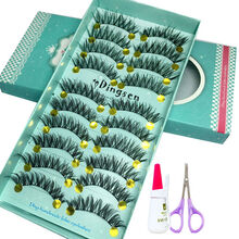 贝玲娜（BALYNA） 假睫毛套装浓密自然纤长眼睫毛棉线梗自然交叉眼尾拉长平替 H92(二盒)+胶水+剪刀