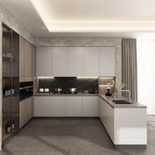 皮阿诺 橱柜定制厨房装修厨房橱柜整体厨房石英石台面