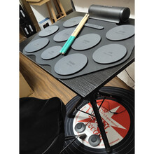 手卷鼓打击乐桌方便可折叠调节高度木质桌台 工作台 乐器台演出台 金属加粗款