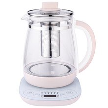 安博尔养生壶 煮茶器 煮茶壶加厚玻璃燕窝壶1.5L电水壶电热水壶花茶壶 浅粉色