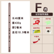 紫铜笛子金律初学演奏魔道祖师陈情笛金属笛子加厚纯铜笛子 F调+全套配件
