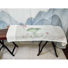 京炫（JINGXUAN)一米小古筝防尘罩盖布中国风手绘1米防尘罩琴披 90 100 135 定制 90古筝罩定制绿叶荷花