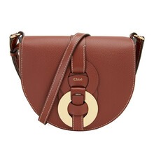 克洛伊 CHLOE 女士Darryl系列棕红色小粒面小牛皮拼接光滑小牛皮小号马鞍包 CHC21SS344C61 27S