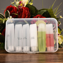 旅行分装瓶套装空瓶洗发水沐浴露挤压旅游化妆品洗漱用品便携小瓶 挤压瓶30ml-6件套盒装(送标签)