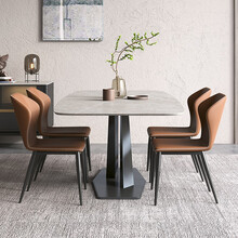 孜度 餐桌 意式岩板餐桌椅组合长方形现代饭桌轻奢北欧岩板餐桌家用小户型 1.4米单个餐桌 常规12mm亮光岩板