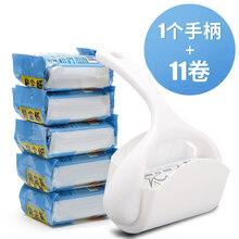 粘毛器滚筒式贴尘衣服衣物滚刷粘毛除毛刷黏沾滚灰滚轮去毛球神器 带盖粘毛器+替换粘毛纸10卷【共660撕】