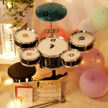 儿童玩具男孩2生日礼物5女孩4小男孩1-3岁半宝宝敲打动脑女童益智小孩子三创意礼品一儿童礼物 酷炫黑：【加厚耐敲型】儿童架子鼓