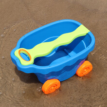 儿童沙滩玩具车宝宝大号挖沙铲子男女孩海边玩沙铲雪挖土工具 沙滩拉车【蓝色】