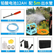 花田趣喷雾器电动农用手提便携式打药机弥雾自吸洗车浇菜抽水机高压水泵大功率农用果树打药泵 5米出水管(12安铅酸电池)手提泵（高压管）
