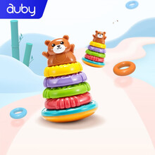 澳贝（AUBY）儿童玩具小熊叠叠圈婴幼儿童音乐发光不倒翁叠叠乐（新旧配色随机发货）461161