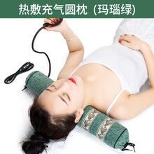 林夕一晨颈椎枕头睡觉专用护劲椎圆柱形糖果荞麦决明子加热颈椎枕颈椎枕头 玛瑙绿（圆柱直径9厘米十味中草填充）热疗圆柱枕