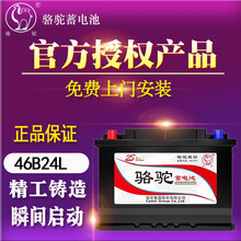 骆驼CAMEL蓄电池46B24LR（6QW45）全免维护12V45AH汽车电瓶上门免安装费 配送安装-旧电瓶收回 吉利豪情金刚熊猫