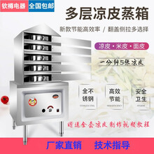 钦樽 凉皮蒸箱蒸凉皮机多层商用抽屉式上下翻盖式洗面机洗面筋机仿手工圆形家用燃气做凉皮的神器 五层一套电加热