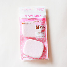 日本Rosy Rosa化妆海绵蛋3D迷你粉扑彩妆蛋美妆葫芦棉花糖不吃粉 长方形粉扑 2枚/袋 送粉扑盒