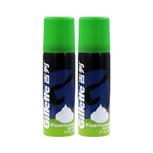 吉列剃须泡沫薄荷柠檬男士吉锋利手动剃须刀顺滑剃须啫喱须膏刮胡子须泡  吉列清新柠檬剃须泡50克（两瓶装）