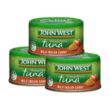 JOHN WEST 西部约翰 三文鱼罐头 金枪鱼罐头即食健身95g三明治沙拉饭团材料 烟熏 金枪鱼 三罐印度咖喱金枪鱼95g