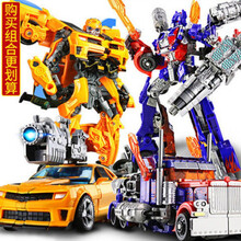 玩具擎天柱大黄蜂汽车机器人合金版模型儿童变形玩具男孩 【普通款套餐】擎天柱+大黄蜂
