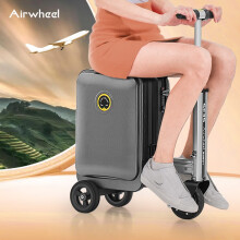 Airwheel爱尔威20英寸电动行李箱可骑行代步滑板车智能伸缩杆拉登机箱SE3S 黑色 青春版 可登机