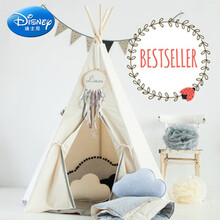迪士尼（Disney） 儿童小帐篷游戏屋北欧室内男孩宝宝玩具屋印第安女孩家用公主房子六一生日礼物 胚布毛球(不含垫子) 送星灯+云朵+抱枕