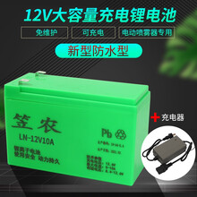 笠农 电动喷雾器12V电瓶 12V锂电池农用喷雾器专用童车照明音响UPS门禁12V蓄电池8A10A 12V/10A锂电+品字充电器