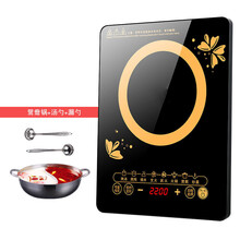 电磁炉家用小型多功能火锅宿舍迷你炒菜一体节能电池炉灶 鸳鸯锅套餐