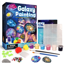 网红同款石头彩绘画画儿童玩具石头彩绘套装女孩创意手工diy涂鸦彩绘多色绘画石头 男孩银河系彩绘套装