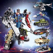 森宝（SEMBO）男孩儿童玩具兼容乐高变形玩具金刚拼装积木人仔模型钢铁机甲系列积变捍卫者 103099-103104