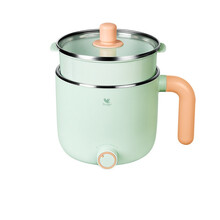 美的 布谷电煮锅宿舍学生煮面锅多功能家用小型迷你电锅寝室小火锅BG-SP11绿色不锈钢