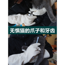 养宠物防抓咬伤防护手套防猫抓伤咬手套防狗咬蛇训犬加厚长牛皮套