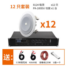 JBL 8124 8128 定压天花吸顶音箱套装 公共广播喇叭 背景音乐 餐厅超市音响套装 12只8124+PA-100DU功放