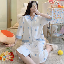 回访人哺乳睡裙夏季薄款产后纯棉月子服喂奶孕妇睡衣家居夏天短袖连衣裙 SY-2261#睡裙 女款L码 100-120斤