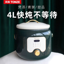 天际（TONZE）电炖锅 电炖盅 煲汤锅炖汤锅 煮粥锅 4L大容量陶瓷内胆 DGD40-40ED 复古绿