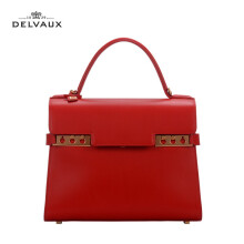 DELVAUX奢侈品包包女包单肩斜挎手提包手袋Tempete系列中号春节礼物送女友 猩红色