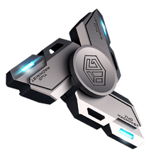 【顺丰配送】异爵指尖陀螺发光金属合金夜光手指指间减压解压儿童玩具抖音同款 深空灰-机械师【双面发光版】