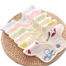 贝特熊 【5条装】婴儿围嘴新生儿口水巾儿童宝宝辅食围兜6层纱布 女宝宝5条装