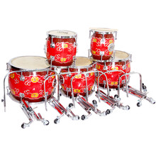 FLOFAIR打击乐器 乐团定音鼓 红色彩绘 中国 民族 五音 排鼓 中学校乐团排鼓 堂鼓 定音鼓 1#+2#+3#+4#+5#整套（含鼓棒、钥匙）