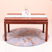 艺铭天下红木家具缅甸花梨（学名：大果紫檀）餐桌椅组合新中式实木饭桌长方形一桌六椅餐厅歺桌 单桌 长148*宽88*高80cm