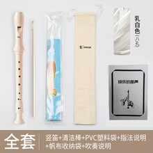 天鹅竖笛8孔6孔儿童学生成人初学者练习初学高音八孔六孔笛子乐器 【8孔竖笛白色+清洁棒+收纳袋+指法说明+吹奏说明