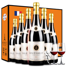 超市	【酒庄直供】都顿（Deodhum）法国原瓶进口红酒 八角星系列红星/金星红葡萄酒 整箱6支装 都顿（Deodhum）