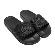 古驰（GUCCI）男士黑色双G凉拖 601041 JD600 1000  8/42