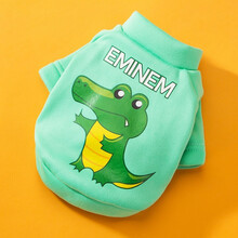 玉洋轩 新款春夏季宠物背心薄款透气立体卡通背心幼犬小狗小型犬猫咪衣服服饰 【秋冬款】绿e鱼 L号建议体重8-11斤