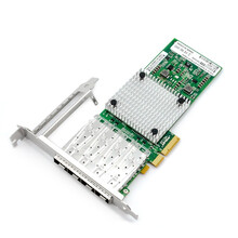 AZ英特尔博通原装芯片10G万兆SFP+光口网卡25G双光口40G双端口SFP服务器光纤网卡 I350千兆四光口 网卡+单模光模块