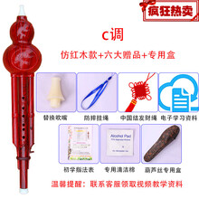 葫芦丝乐器初学c调降b调儿童中小学生成人演奏型胡芦丝自学 红色c调+皮盒