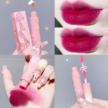 【第二件10】浮雕蝴蝶结唇泥丝绒雾面哑光唇釉不拔干学生平价 806#火龙果泥