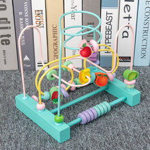 婴儿童绕珠串珠计算架启蒙玩具积木男孩女孩宝宝1-2周岁3早教生日礼物抖音网红同款 三线水果绕珠