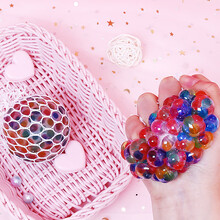 创意整蛊玩具恶搞人道具焦虑解压减压发泄水球拿抓不住的水蛇玩具 发泄葡萄球水晶花色 中号