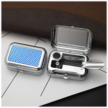 个性迷你便携式口袋烟灰缸 时尚户外旅游随身带盖烟灰盒 蓝色